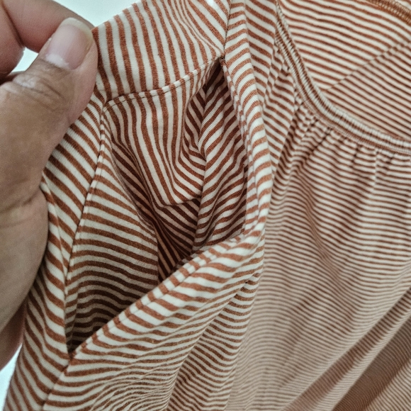 Pact Orange Stripe Organic Cotton Cross Back Midi Dress - Picture 12 of 13